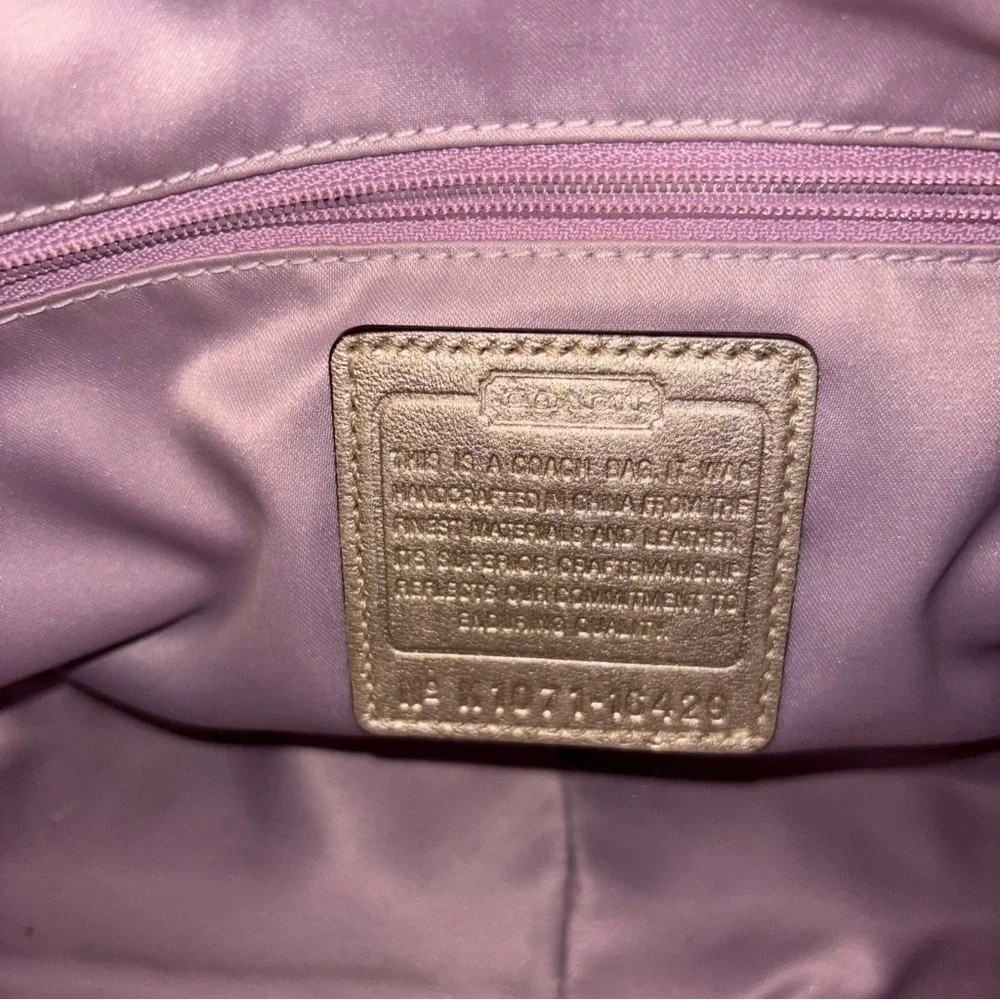 Coach Tan and Gold Shoulder Bag